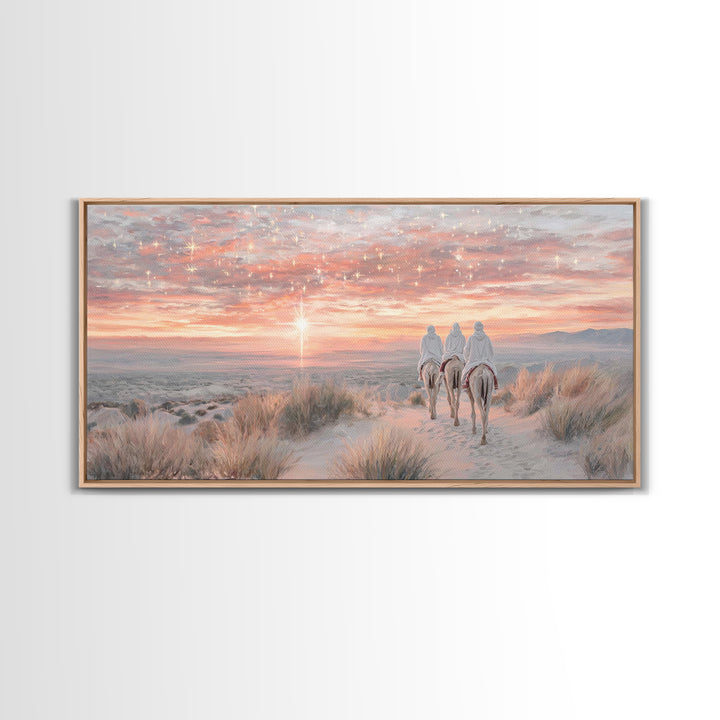 The Guiding Star – Framed Canvas Print – Christian Wall Art – Christian Art Canvas – Christian Christmas Art – Jesus Painting