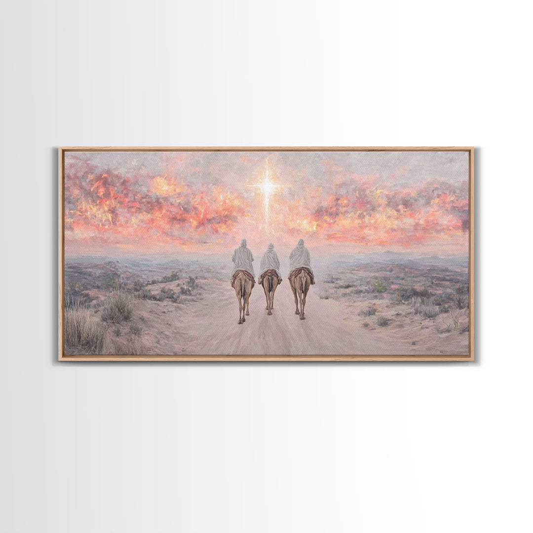 Pilgrims Of Hope | Framed Canvas Print | Christian Christmas Art | Christian Art Canvas | Christmas Wall Art | Modern Christian Art | Chris