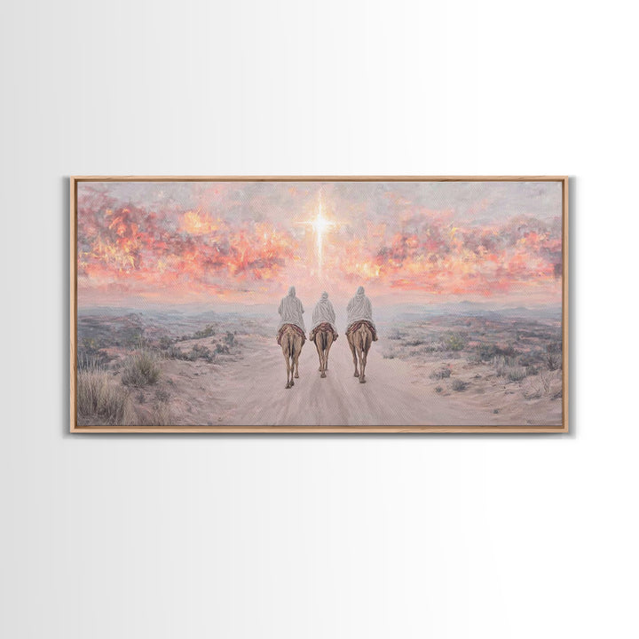 Pilgrims Of Hope | Framed Canvas Print | Christian Christmas Art | Christian Art Canvas | Christmas Wall Art | Modern Christian Art | Chris