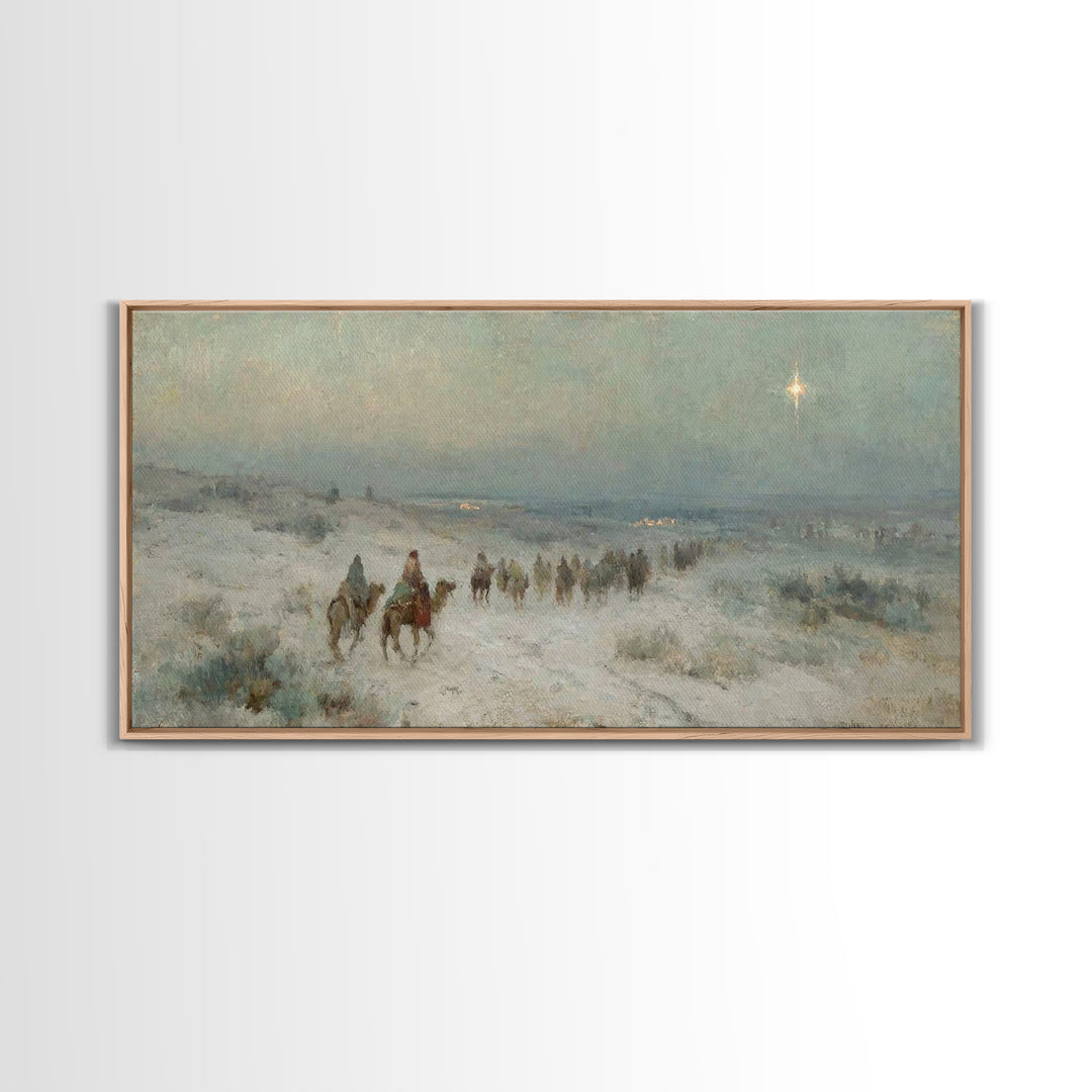 Light Of Bethlehem | Framed Canvas Print | Christian Wall Art | Christmas Art Prints | Christian Art Canvas | Vintage Christmas Art | Chris