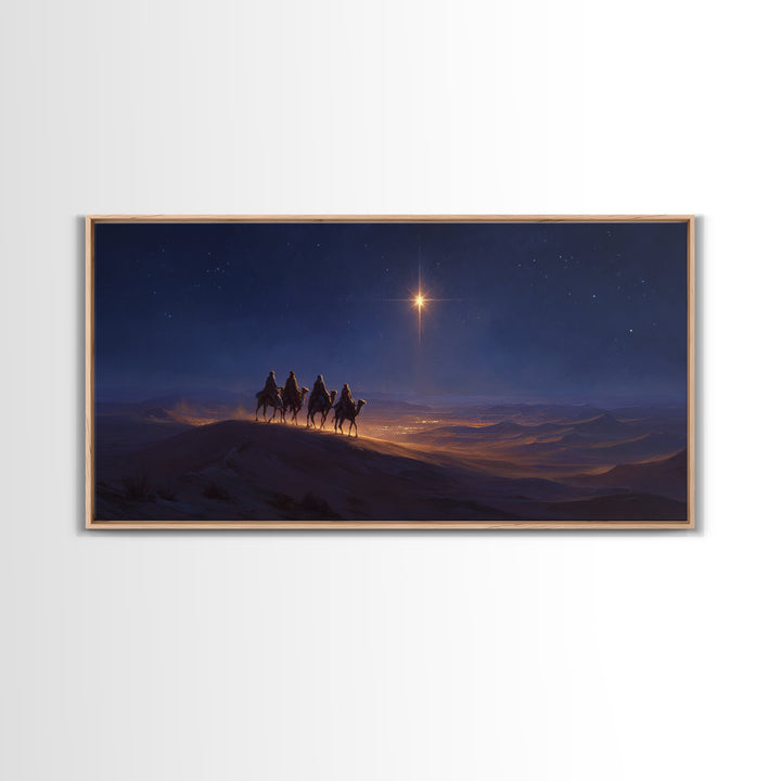 Guiding Star – Framed Canvas Print – Christian Wall Art – Christmas Art – Jesus Christmas Art – Christian Gift Ideas – Christmas Canvas Wal