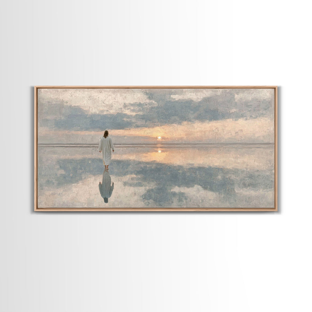 Dawn Of Mercy – Framed Canvas Print – Christian Art Print – Christian Wall Art – Jesus Art Print – Subtle Christian Paintings