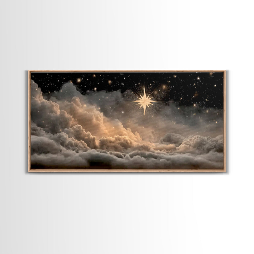 Heavenly Wonder – Framed Canvas Print – Christian Christmas Art – Christmas Canvas Wall Art – Christian Art Canvas – Modern Christian Art –
