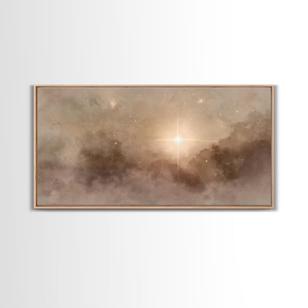 Radiant Promise – Framed Canvas Print – Christian Art – Modern Christian Painting – Christian Christmas Art – Christian Wall Art – Subtle C