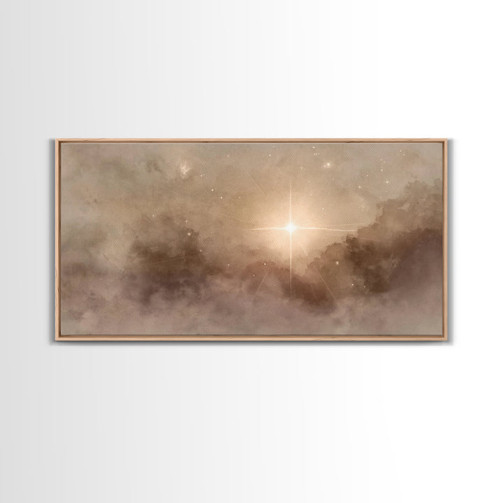 Radiant Promise – Framed Canvas Print – Christian Art – Modern Christian Painting – Christian Christmas Art – Christian Wall Art – Subtle C