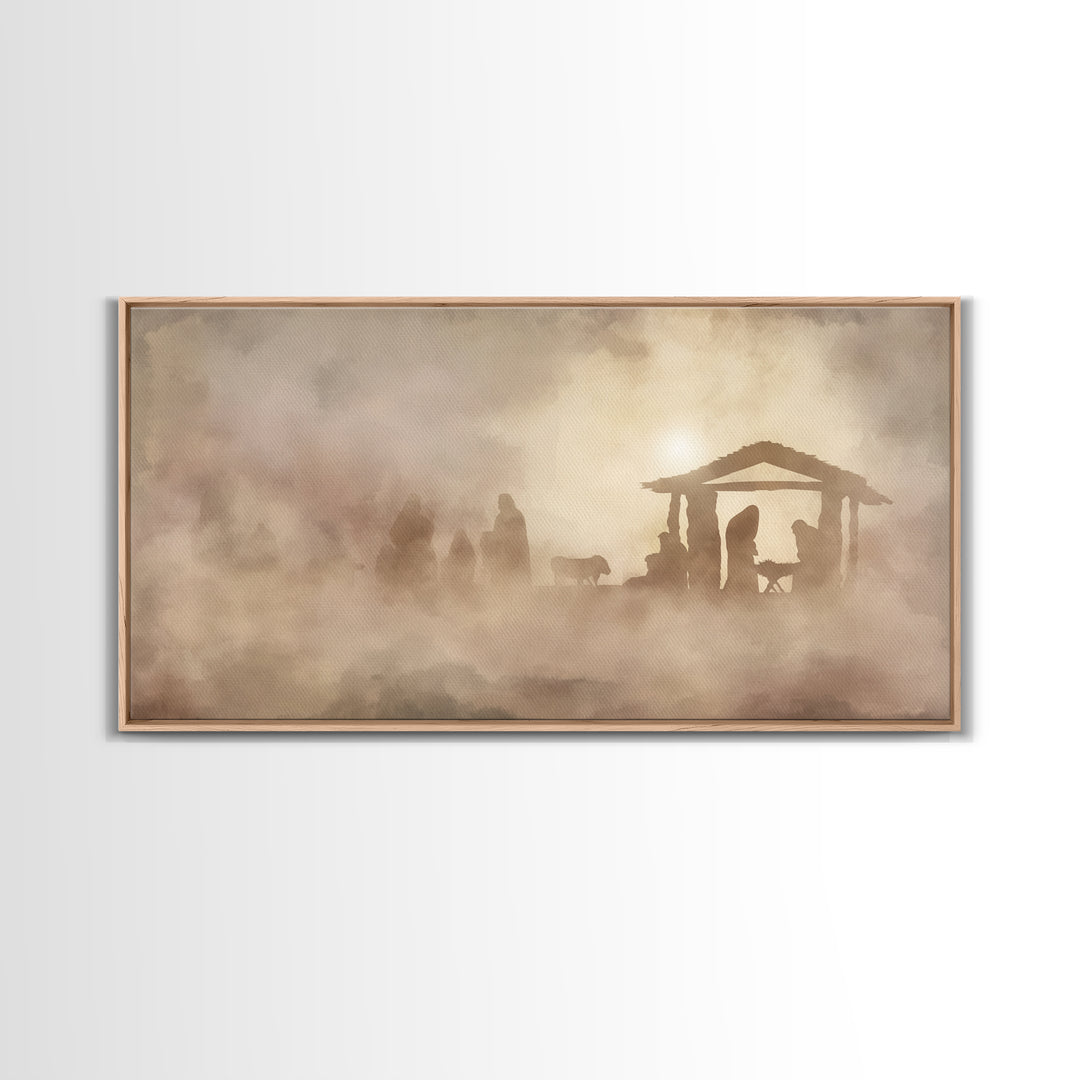 Starborn Night Peace | Framed Canvas Print | Christian Wall Art | Jesus Art Print | Christmas Art | Christian Christmas | Christian Decor