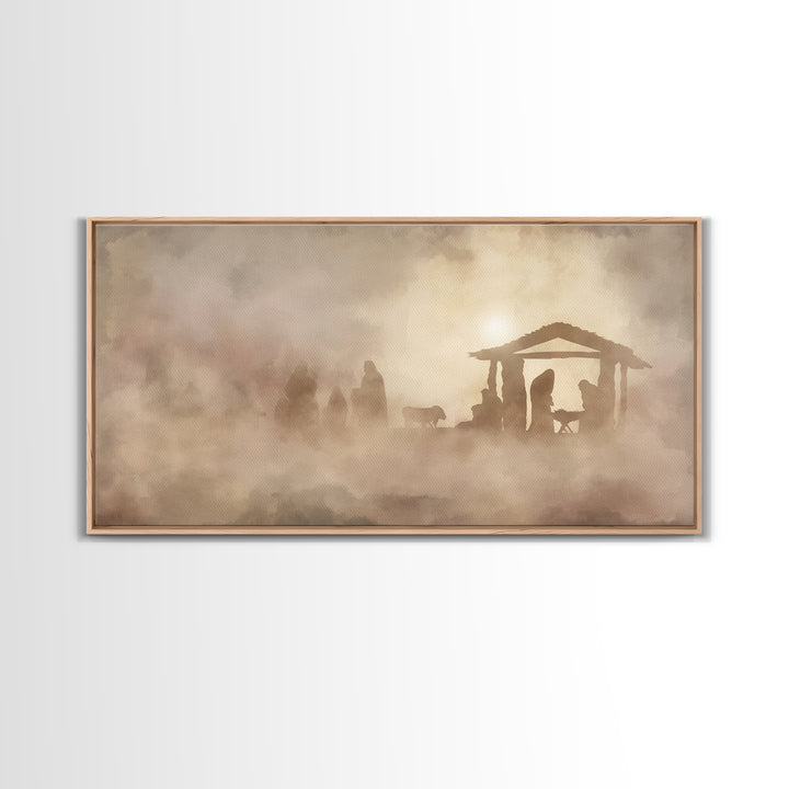Starborn Night Peace | Framed Canvas Print | Christian Wall Art | Jesus Art Print | Christmas Art | Christian Christmas | Christian Decor
