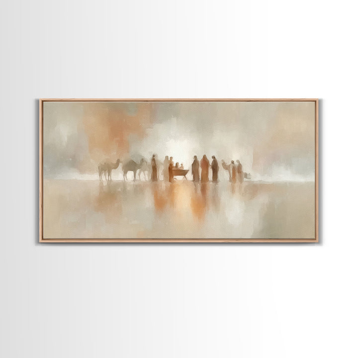 Bethlehem Stillness, Framed Canvas Print, Christian Art Canvas, Jesus Painting, Christmas Art, Christian Christmas, Christian Decor