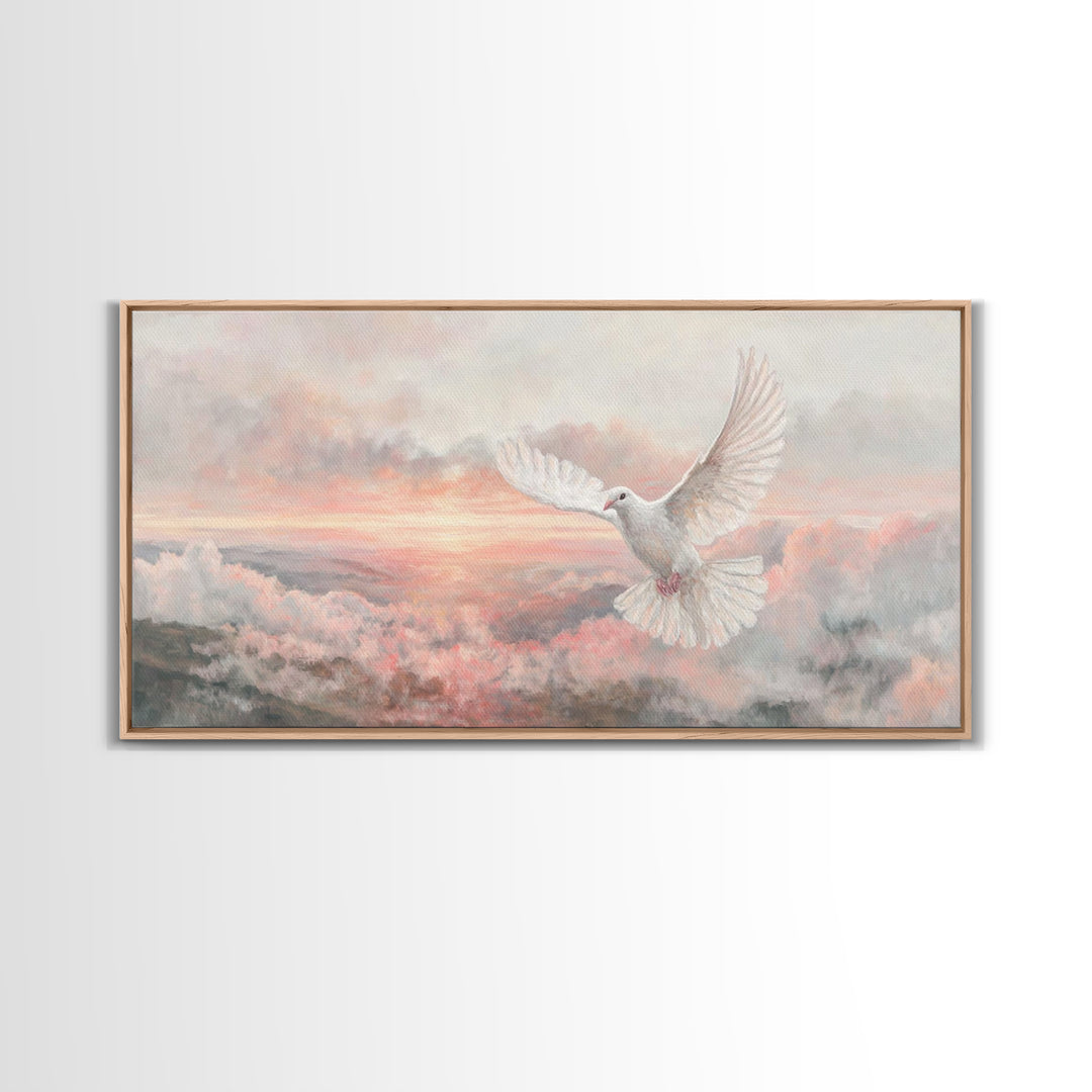 Spirit Of Light – Framed Canvas Print – Christian Wall Art – Christian Art Print – White Christmas Art – Christian Christmas Art