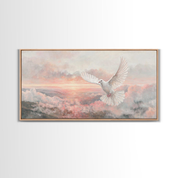 Spirit Of Light – Framed Canvas Print – Christian Wall Art – Christian Art Print – White Christmas Art – Christian Christmas Art
