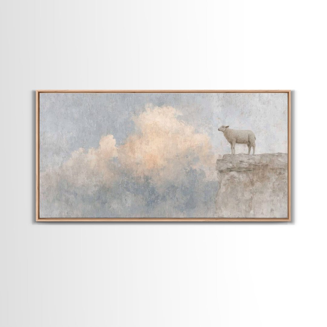 Shepherd’s Vigil – Framed Canvas Print – Christian Wall Art – Christian Art Work – Subtle Christian Art – Pastoral Scenery – Christian Gift
