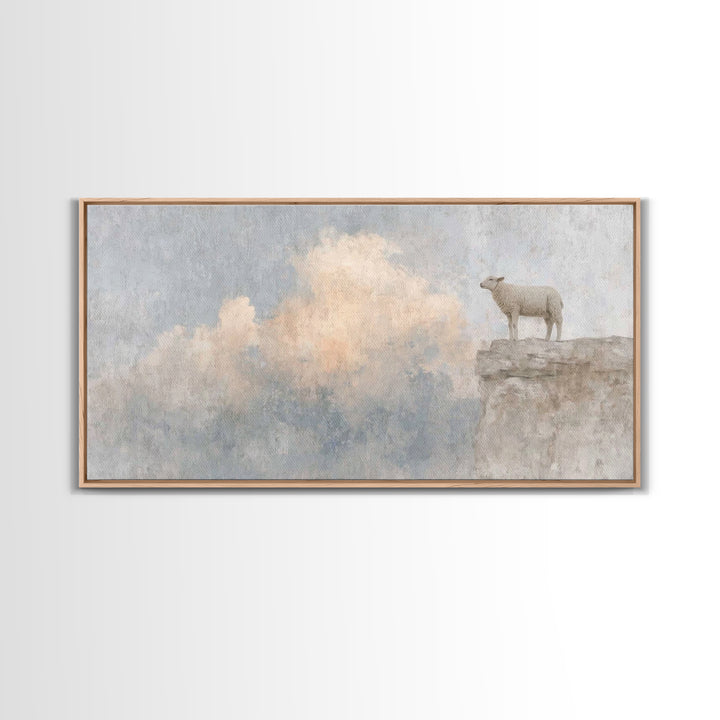 Shepherd’s Vigil – Framed Canvas Print – Christian Wall Art – Christian Art Work – Subtle Christian Art – Pastoral Scenery – Christian Gift