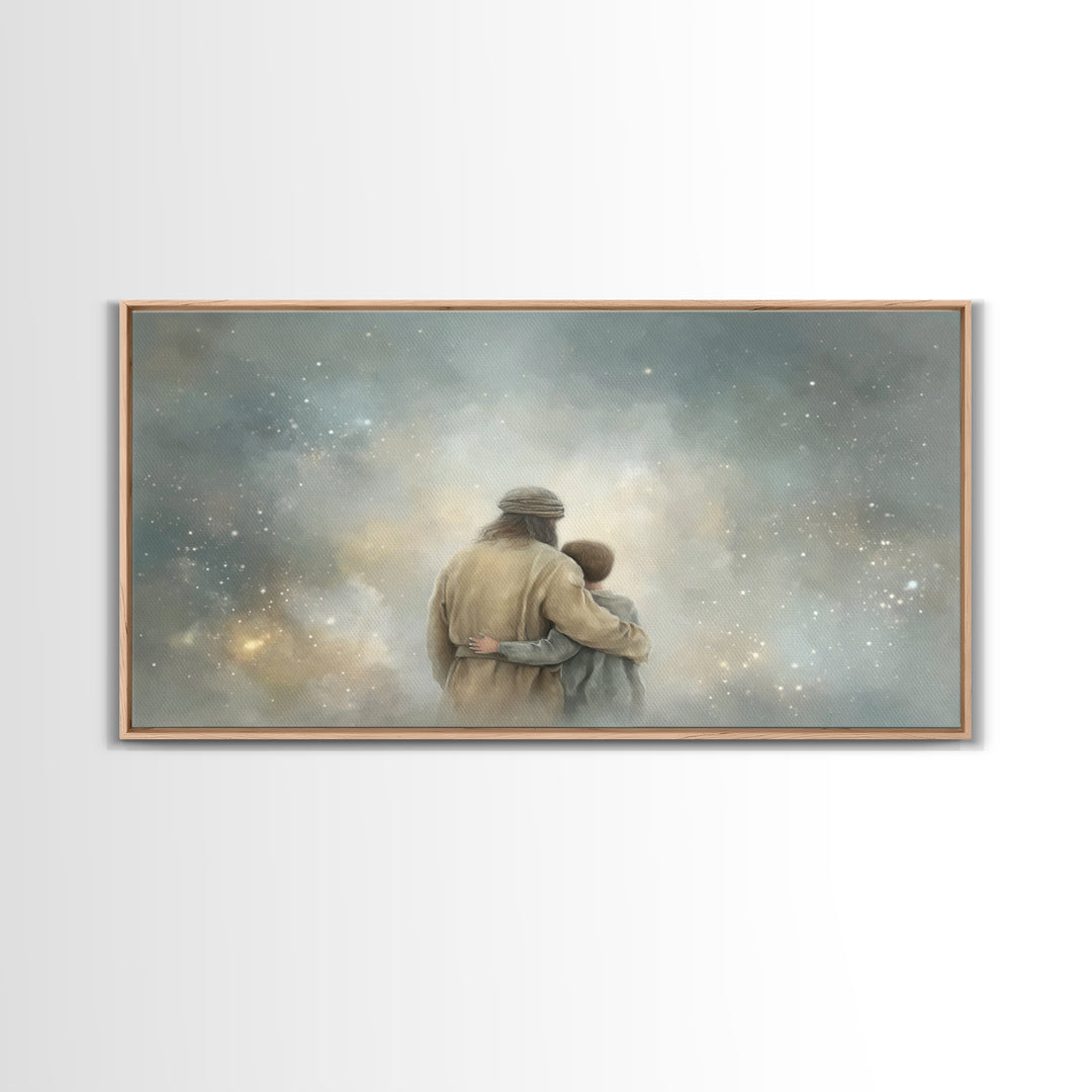 Horizon Blessing - Framed Canvas Print - Christian Art Work - Christian Art Canvas - Jesus Painting - Christian Decor - Christmas Art Print