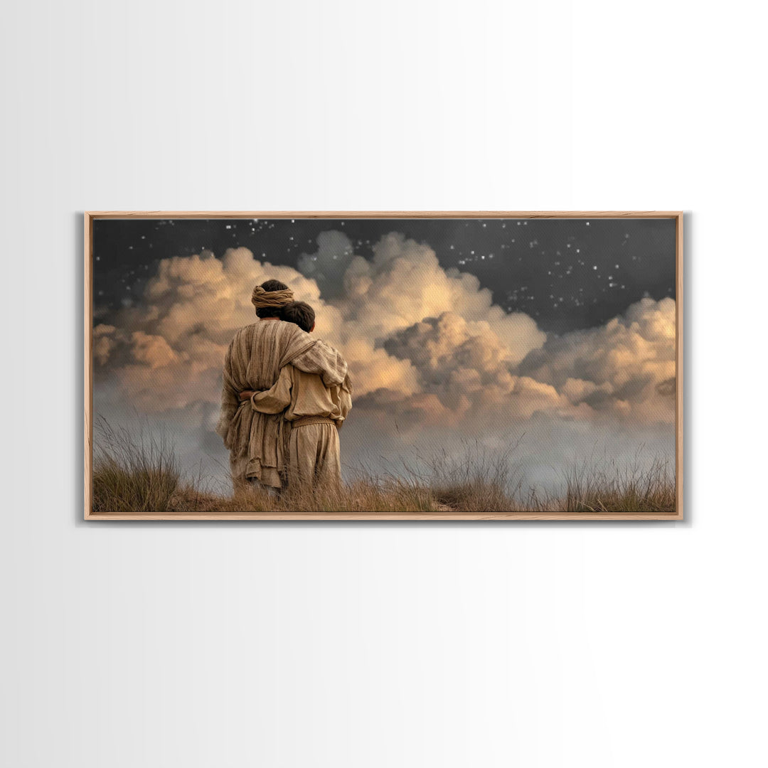 Starry Covenant - Framed Canvas Print - Christian Christmas Art - Christian Wall Art - Christian Decor - Jesus Painting - Christian Art Can