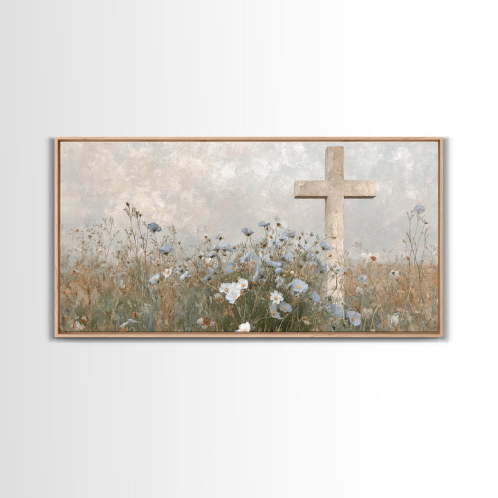 Blossoms Of Grace – Framed Canvas Print – Christian Wall Art – Christian Art Canvas – Jesus Painting – Vintage Christian Art – Christian De
