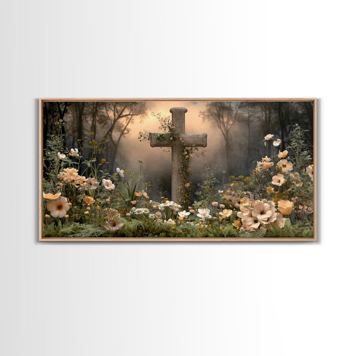 Garden Of Mercy – Framed Canvas Print – Christian Art – Christian Painting – Modern Christian Art – Jesus Canvas Art – Christian Gift Ideas