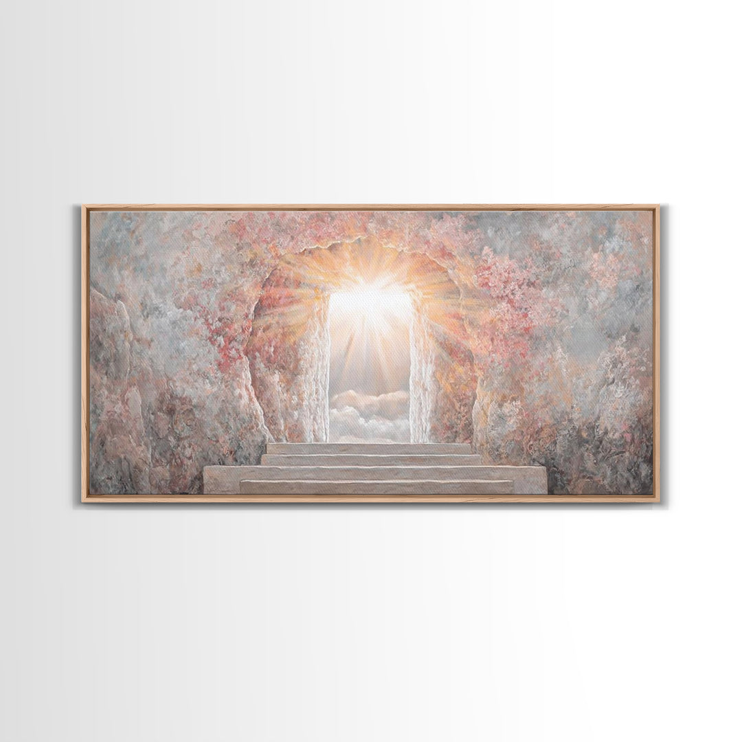 Radiant Tomb Light – Framed Canvas Print – Christian Wall Art – Christian Art Canvas – Jesus Painting – Christian Christmas Art
