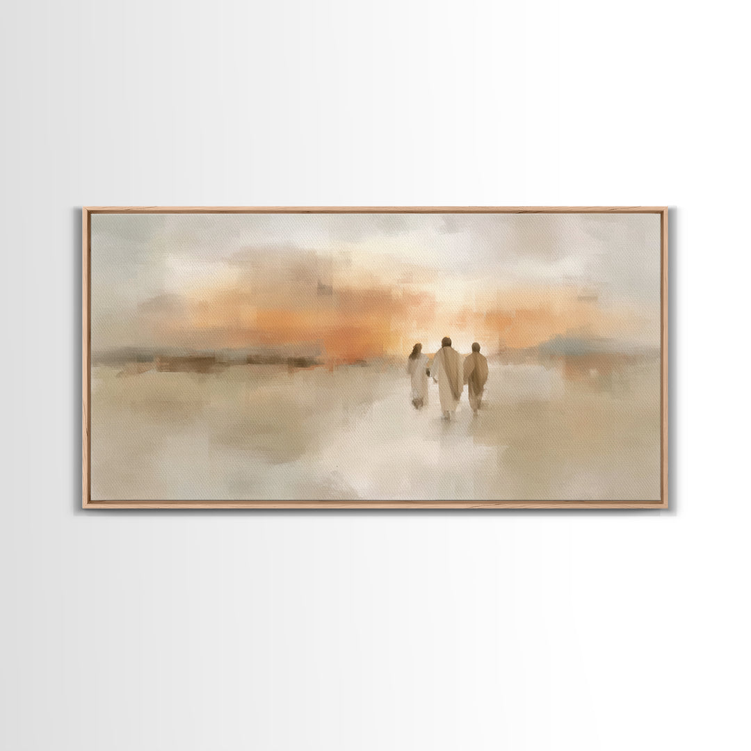 Walk Of Faith | Framed Canvas Print | Christian Art Work | Christian Gift Ideas | Jesus Wall Art | Christian Art Canvas