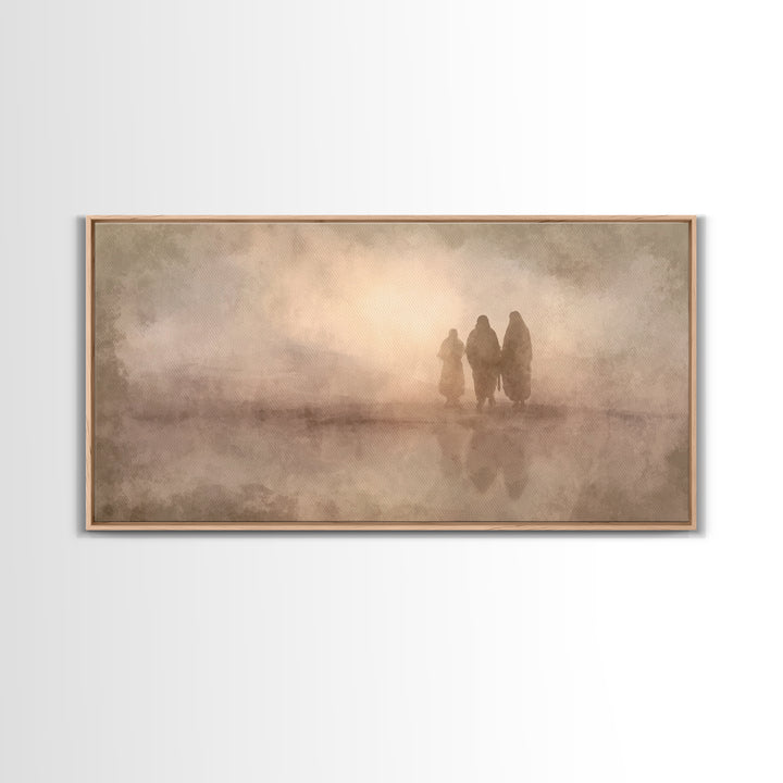 Desert Pilgrimage, Framed Canvas Print, Christian Wall Art, Christian Art Canvas, Moody Christmas Art, Christian Decor, Faith Art