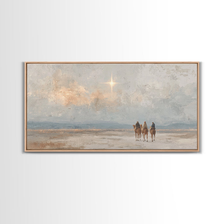 Starward Journey, Framed Canvas Print, Christmas Wall Art, Christian Art Canvas, Christian Christmas Art, Unique Christian Art, Christian G