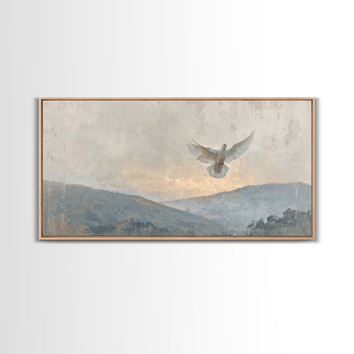 Heavenly Dove – Framed Canvas Print – Christian Wall Art – Christian Art Canvas – Christian Painting – Christmas Art – Christian Decor