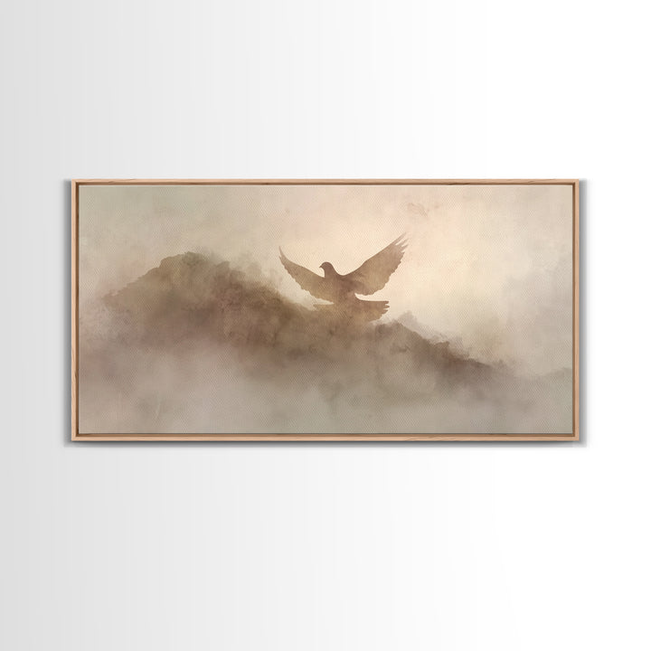 Misty Ascent – Framed Canvas Print – Christian Art Canvas – Christian Wall Art – Christmas Art – Christian Painting – Christian Decorations