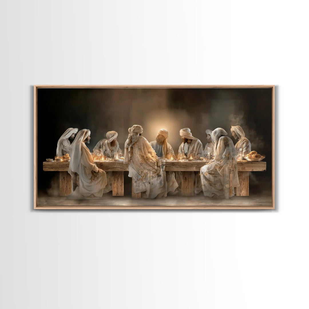 Sacred Gathering – Framed Canvas Print – Christian Art Canvas – Jesus Painting – Christian Wall Art – Christmas Art – Christian Decoration
