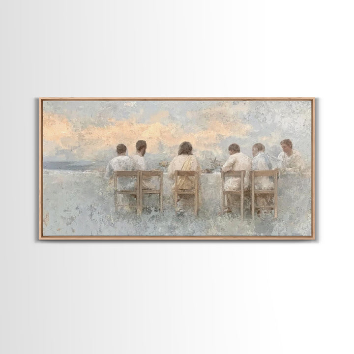 Evening Communion – Framed Canvas Print – Christian Painting – Christian Art Canvas – Christian Wall Art – Christian Christmas Art – Christ