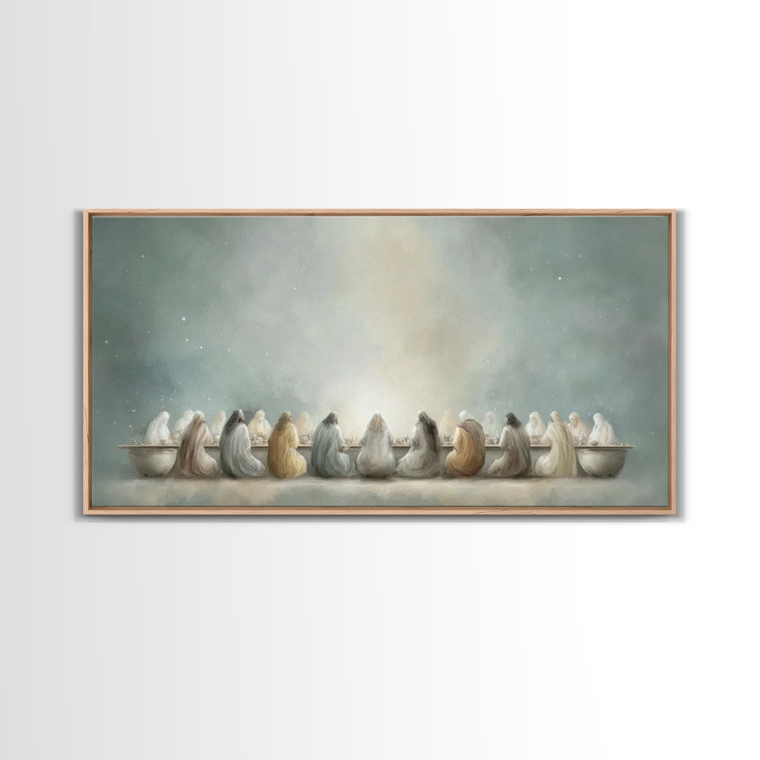 Last Supper Grace – Framed Canvas Print – Christian Art Canvas – Christian Art Print – Christian Wall Art – Christian Christmas Art – Chris