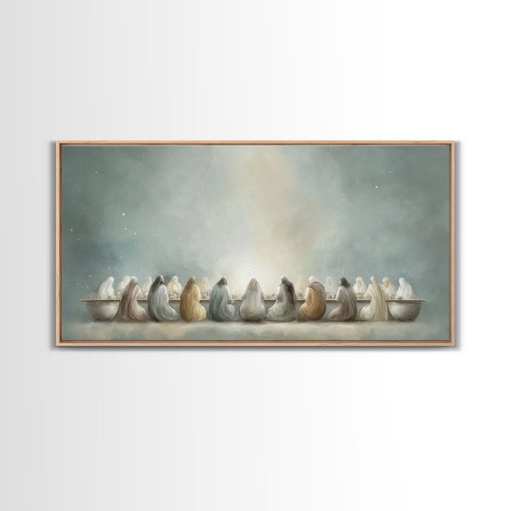 Last Supper Grace – Framed Canvas Print – Christian Art Canvas – Christian Art Print – Christian Wall Art – Christian Christmas Art – Chris