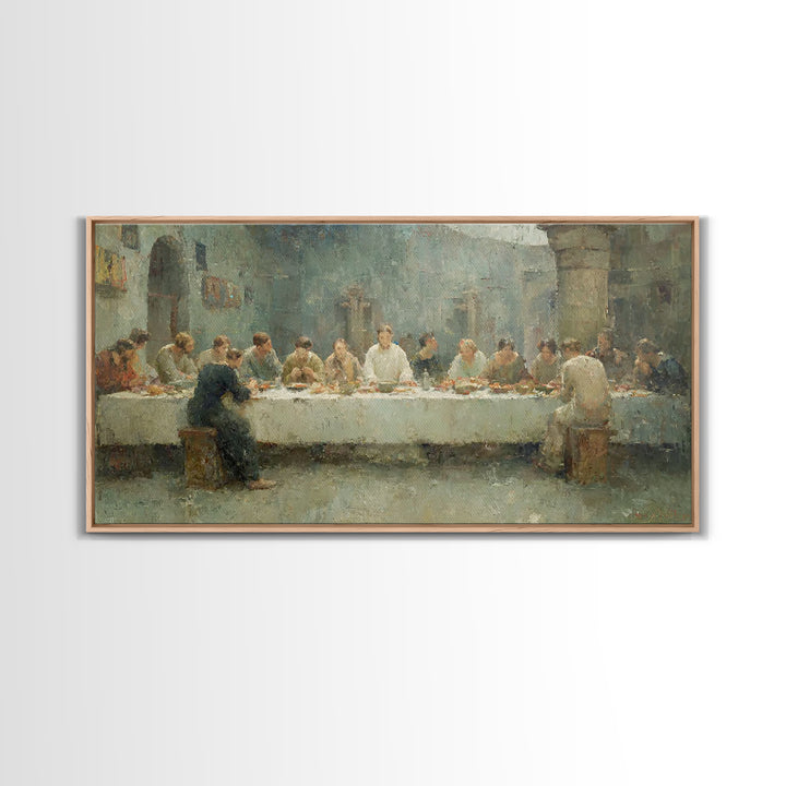 Silent Communion – Framed Canvas Print – Christian Wall Art – Jesus Painting – Christian Art Canvas – Christian Christmas Art – Christian D