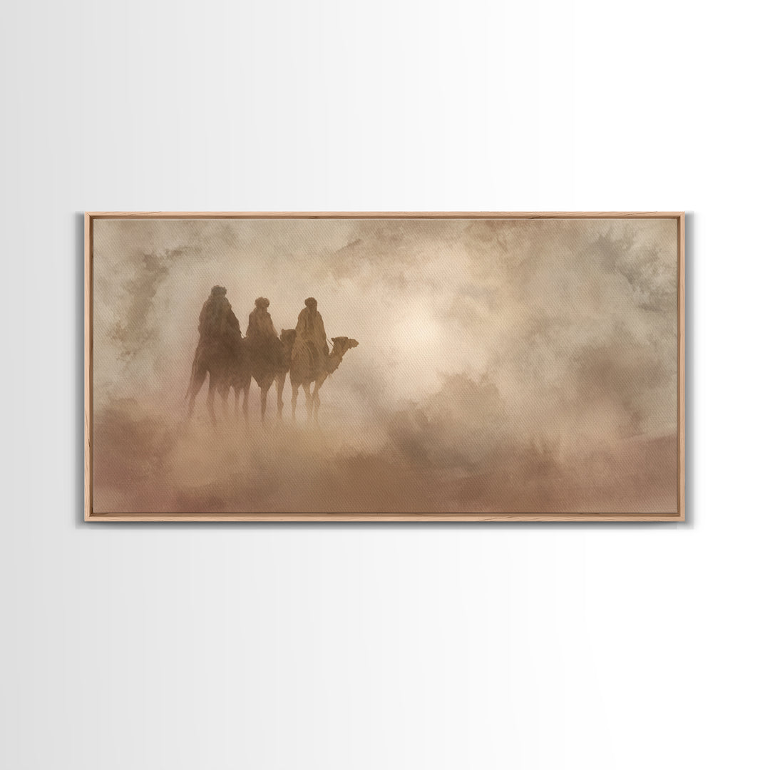 Desert Pilgrims – Framed Canvas Print – Christian Wall Art – Christian Art Canvas – Christmas Art – Christian Christmas Decor – Christian G