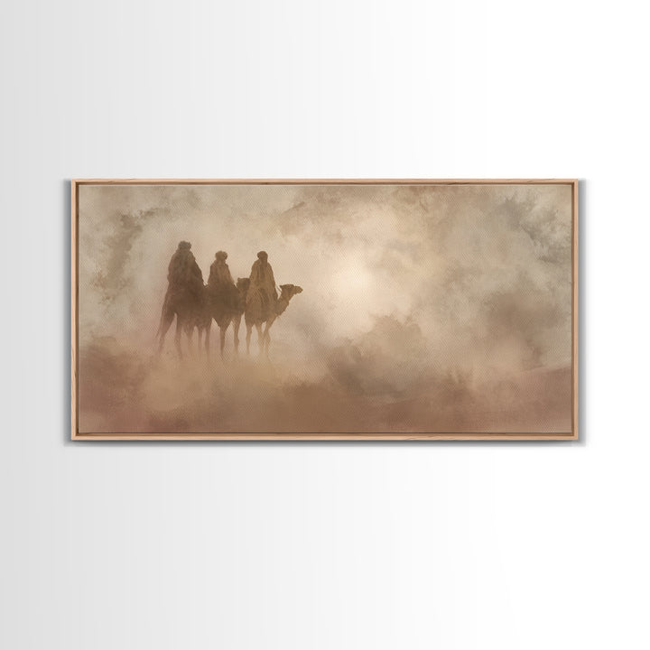 Desert Pilgrims – Framed Canvas Print – Christian Wall Art – Christian Art Canvas – Christmas Art – Christian Christmas Decor – Christian G