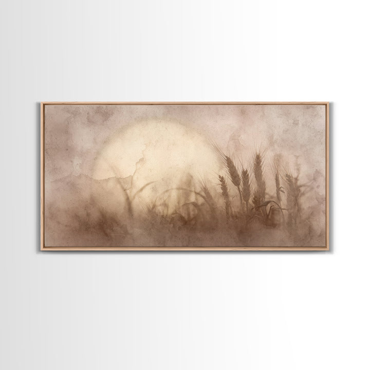 Wheatland Dawn, Framed Canvas Print, Christian Art Canvas, Christian Decor, Christian Wall Art, Christian Painting, Christian Art Prints