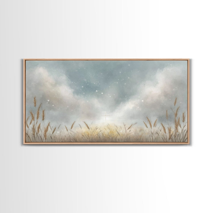 Starlit Hope – Framed Canvas Print – Christian Art Canvas – Christian Painting – Christian Wall Art – Christian Decor – Christian Art Print