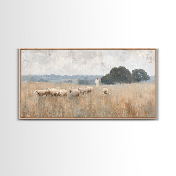 Dawn Of Peace – Framed Canvas Print – Christian Art Canvas – Christian Wall Art – Jesus Painting – Christian Decor – Modern Christian Art –