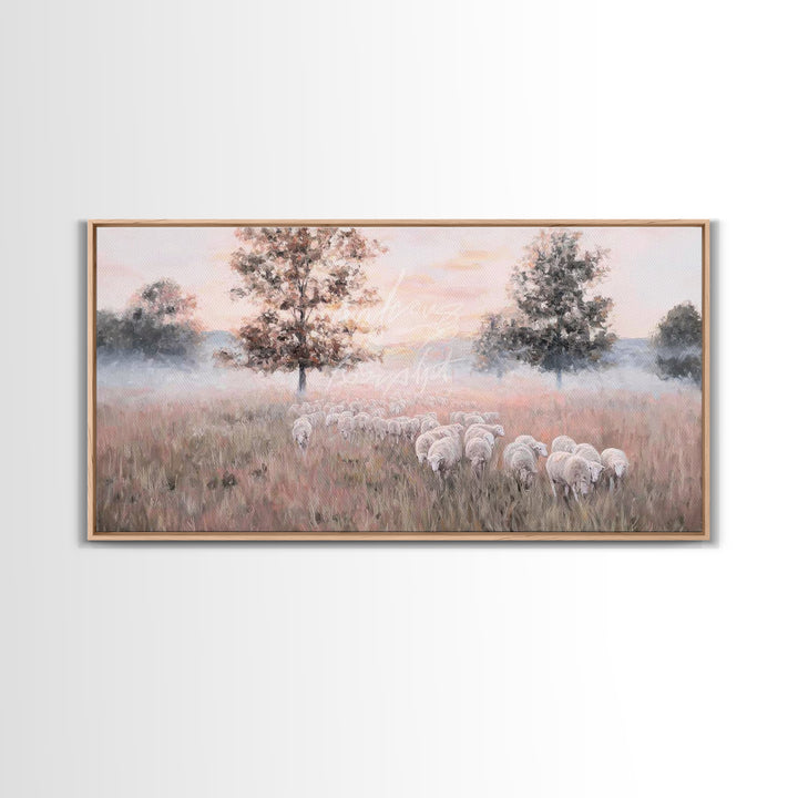 Pastel Meadow – Framed Canvas Print – Christian Art – Christian Art Canvas – Christian Wall Art – Modern Christian Art – Christian Christma