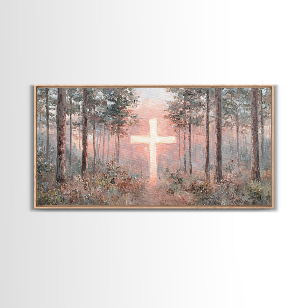 Lighted Path – Framed Canvas Print – Christian Art Canvas – Christian Wall Art – Christian Art – Christian Decor – Christmas Art Work – Chr