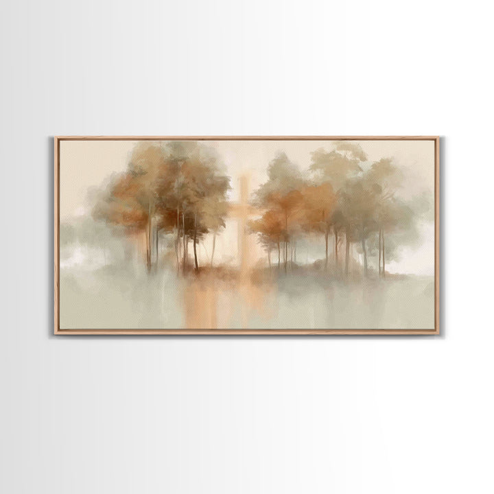 Forest Of Grace – Framed Canvas Print – Christian Wall Art – Jesus Painting – Christian Art Canvas – Christmas Art