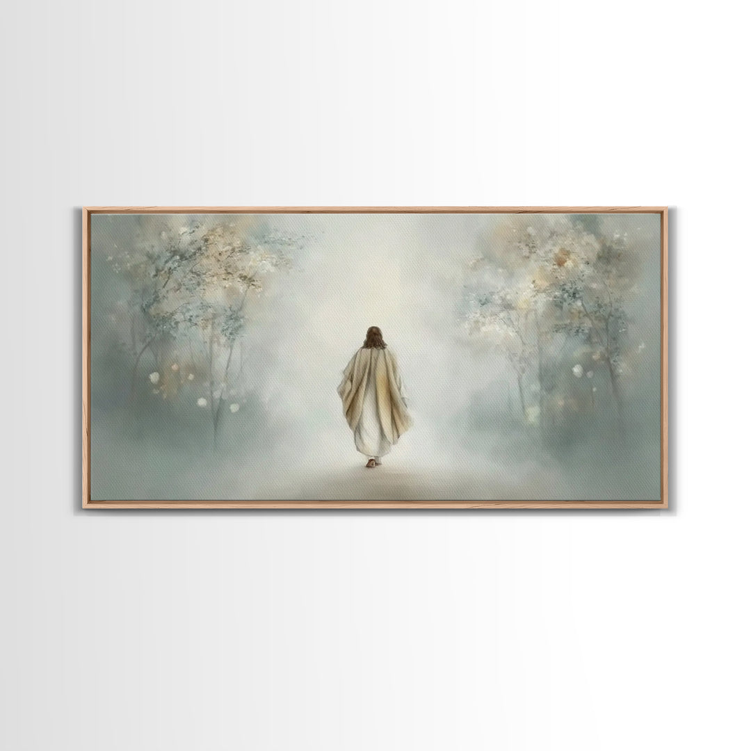 Morning Sanctuary – Framed Canvas Print – Jesus Painting – Christmas Wall Art – Christian Art Canvas – Christian Wall Art – Christian Art