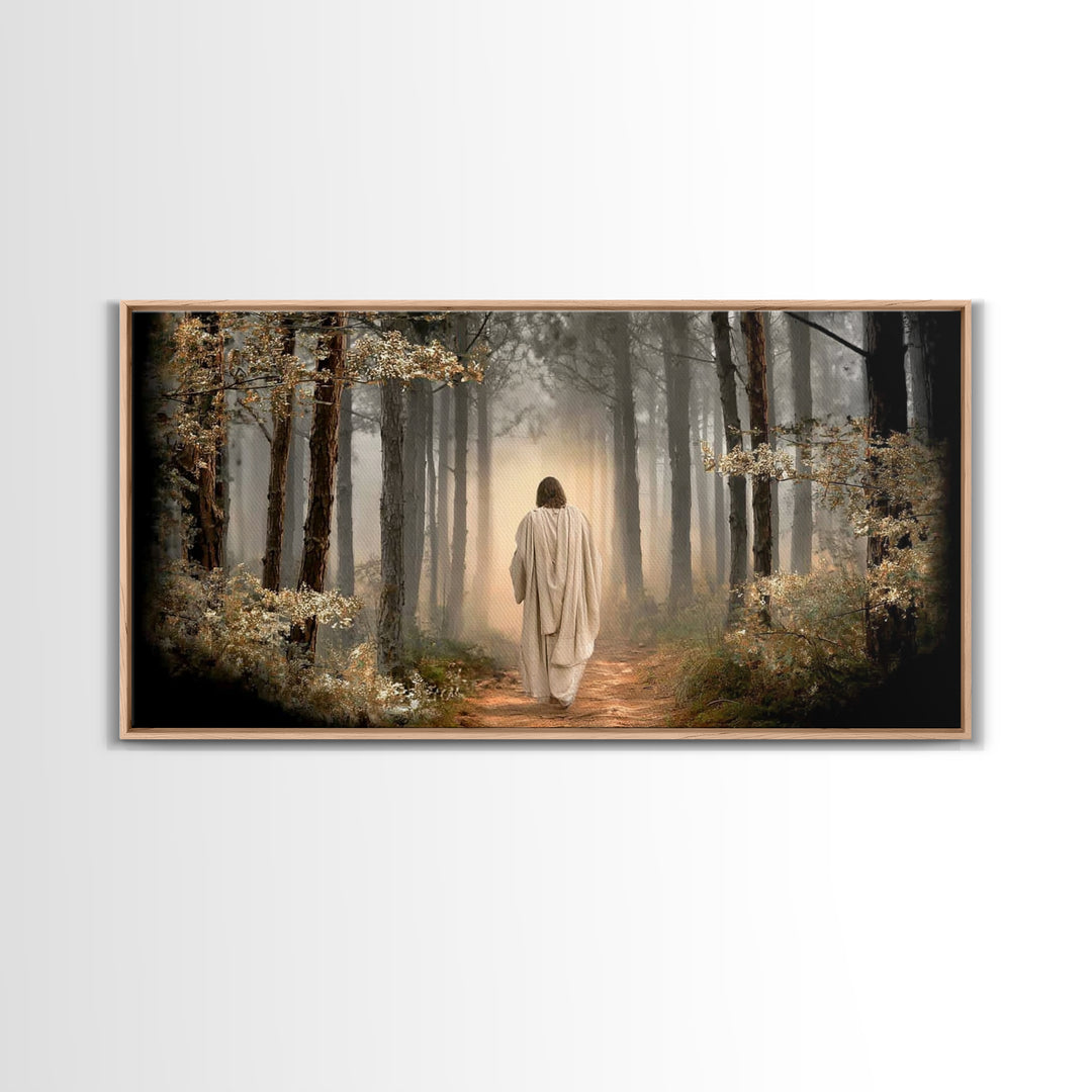 Autumn Prayer Path – Framed Canvas Print – Christian Wall Art – Jesus Canvas Art – Christian Art Canvas – Christmas Art – Christian Gift