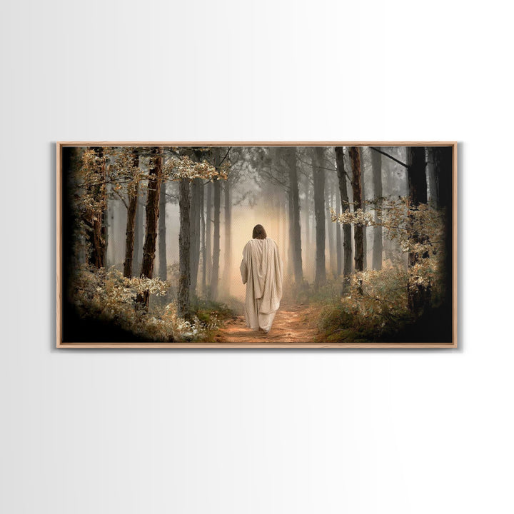 Autumn Prayer Path – Framed Canvas Print – Christian Wall Art – Jesus Canvas Art – Christian Art Canvas – Christmas Art – Christian Gift