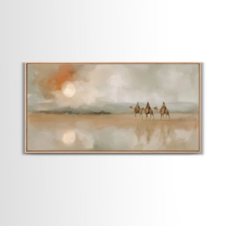 Dawn Caravan – Framed Canvas Print – Christian Art Canvas – Christian Wall Art – Christmas Art – Christian Christmas Decor – Modern Christi