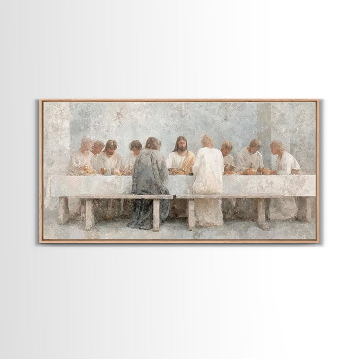 Sacred Supper Stillness – Framed Canvas Print – Christian Wall Art – Christian art canvas – vintage Christian art – Christian Art Print – J