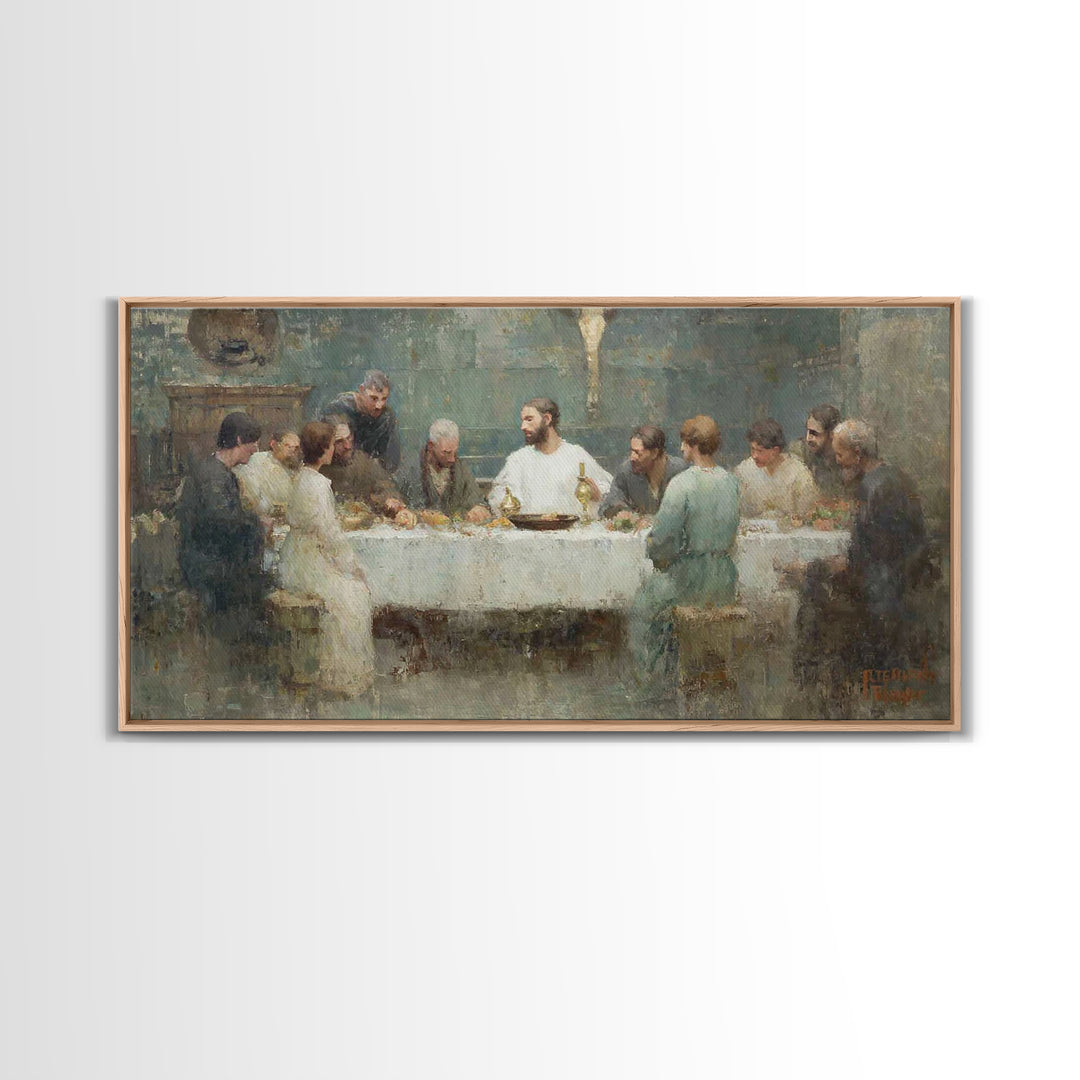 Holy Fellowship – Framed Canvas Print – Christian Art Canvas – Christian Art – Christian Wall Art – Jesus Painting – Christian gift ideas