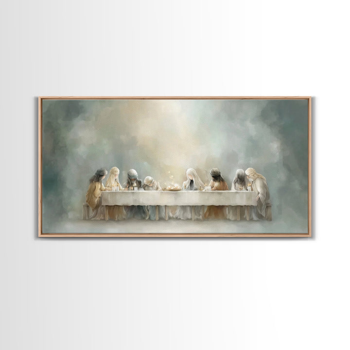 Heavenly Supper Glow – Framed Canvas Print – Christian Wall Art – Christian Art Canvas – Jesus Painting – Christian Art – subtle Christian