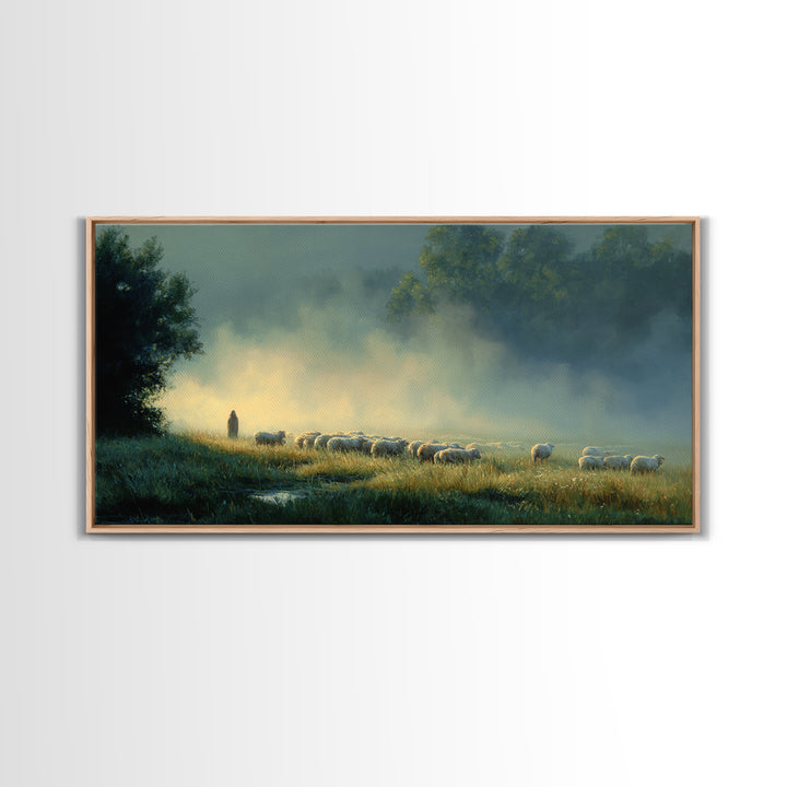 Valley Of Calm – Framed Canvas Print – Christian Art Canvas – Jesus Painting – Christian Wall Art – Christian Christmas Art – Christian Dec