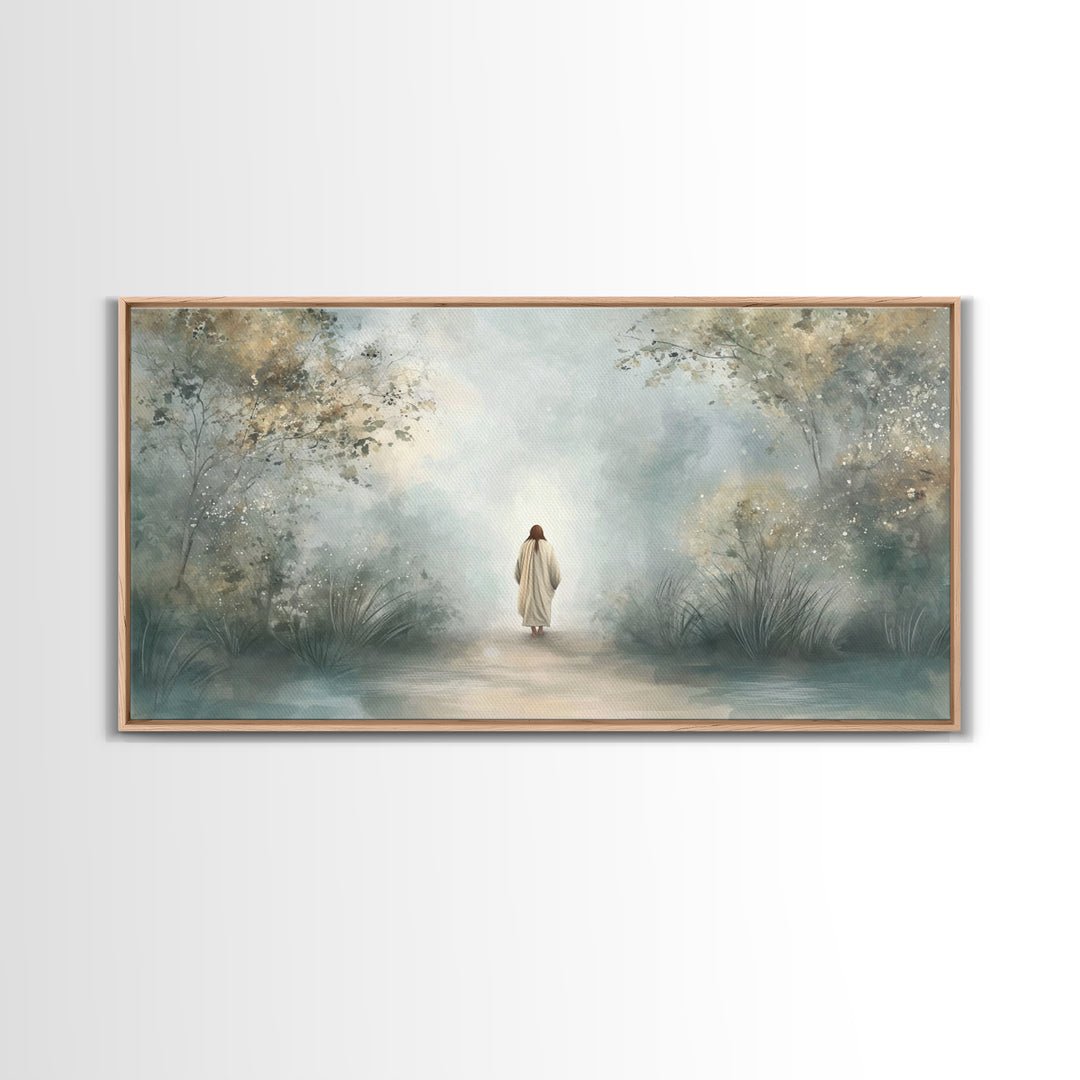 Forest Path Blessing | Framed Canvas Print | Christian Wall Art | Christian Art Canvas | Christmas Art | Jesus Painting | Christian Gift