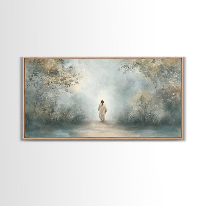 Forest Path Blessing | Framed Canvas Print | Christian Wall Art | Christian Art Canvas | Christmas Art | Jesus Painting | Christian Gift