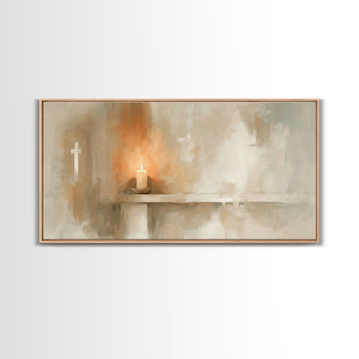 Radiant Flame – Framed Canvas Print – Christian Art Canvas – Christian Wall Art – Christmas Art – Modern Christian Art – Christian Christma